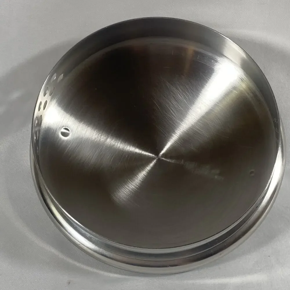 Vintage Revere Ware Stainless Strainer Lid Black Knob 5 1/4” (1 Qt) Replacement